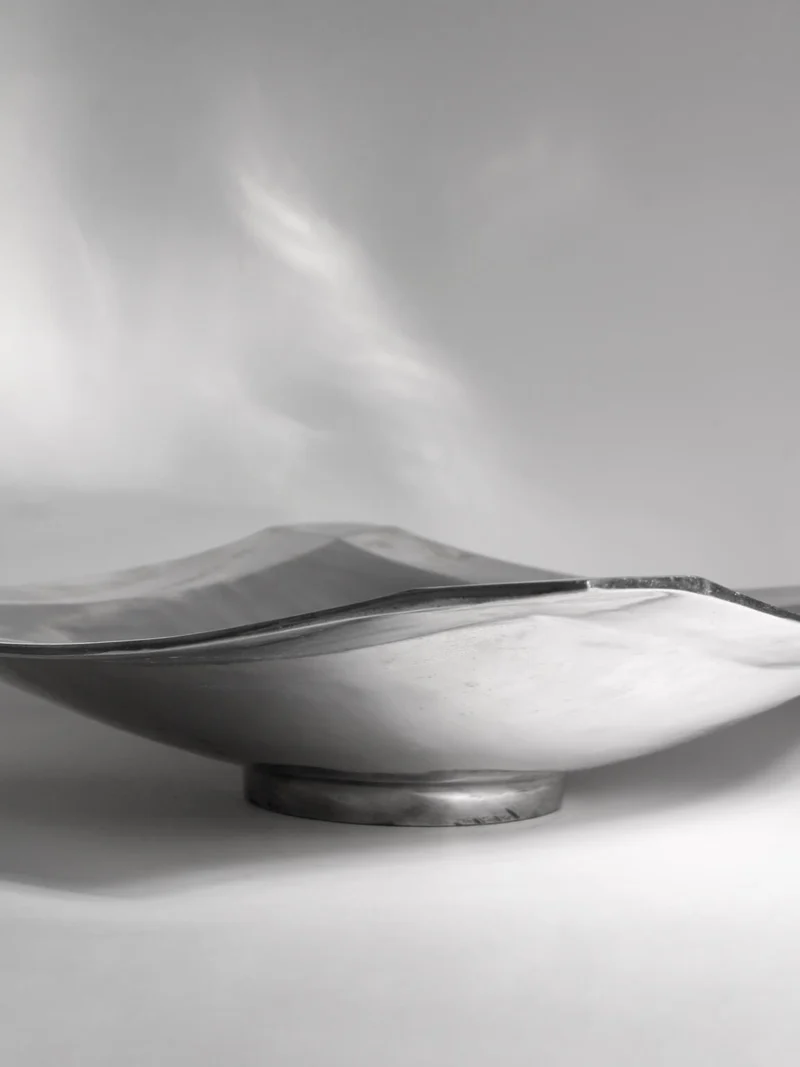 Polished Aluminum Contemporary Square Large Bowl