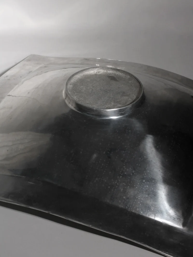 Polished Aluminum Contemporary Square Large Bowl