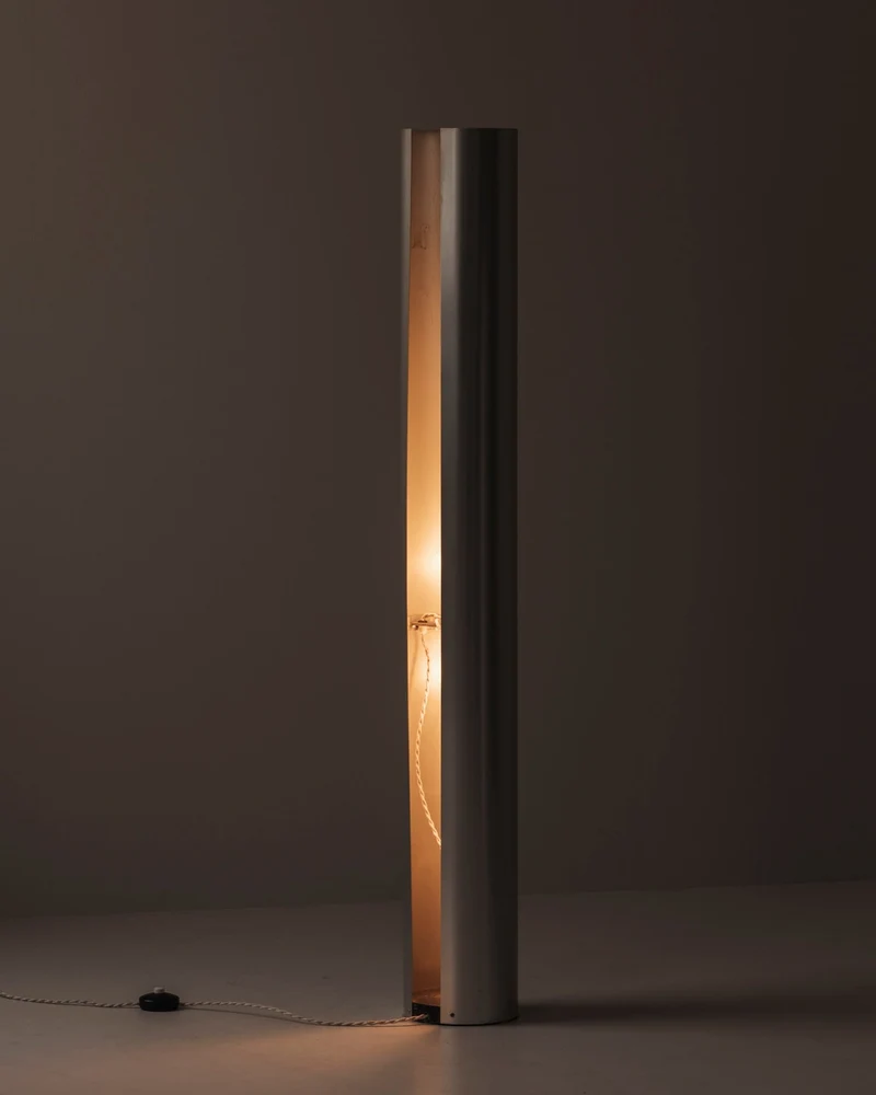 Vintage Sculptural metal tube floor lamp, Italy 1960s