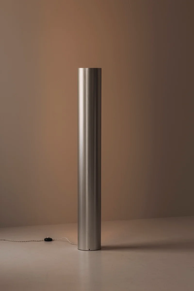 Vintage Sculptural metal tube floor lamp, Italy 1960s