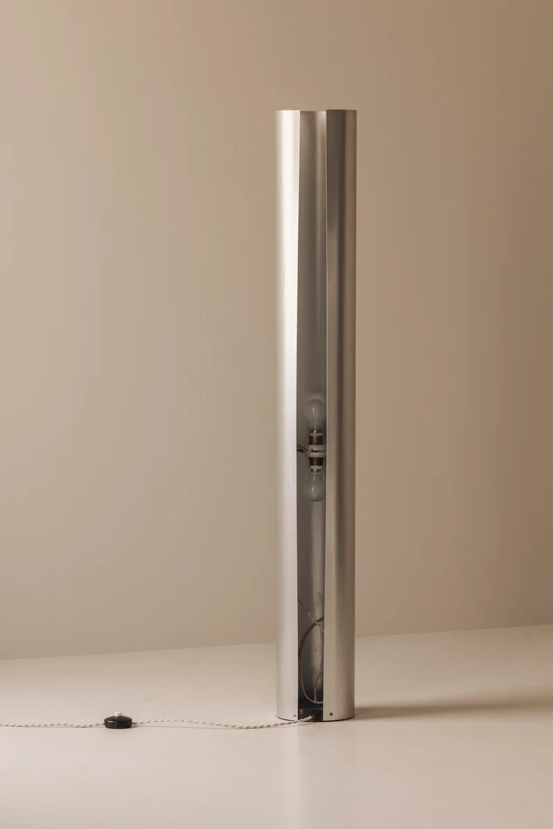 Vintage Sculptural metal tube floor lamp, Italy 1960s