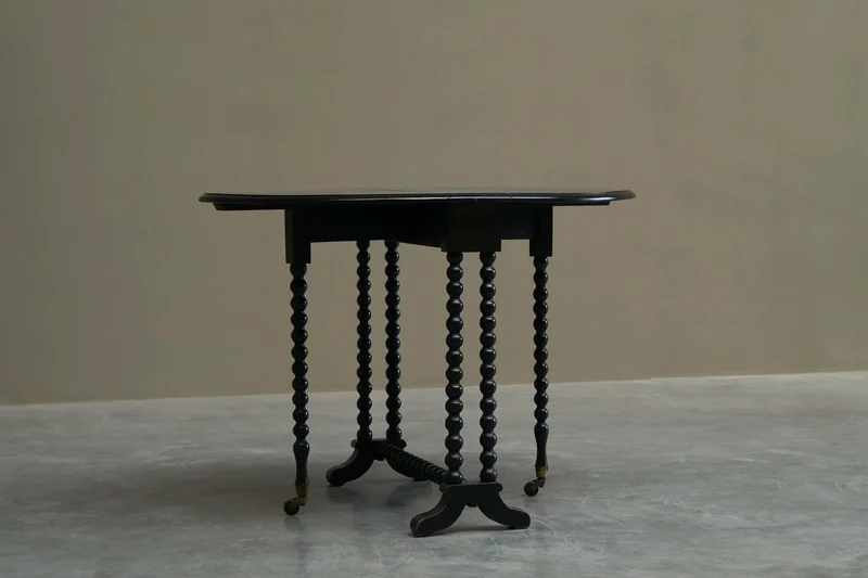 Beautiful Ebonized Bobbin Turned Baby Sutherland Table England Late 19th Century