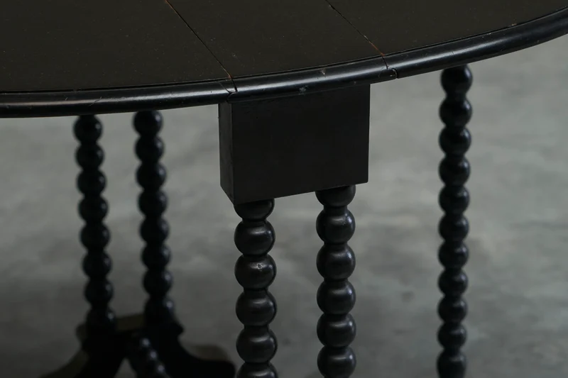 Beautiful Ebonized Bobbin Turned Baby Sutherland Table England Late 19th Century