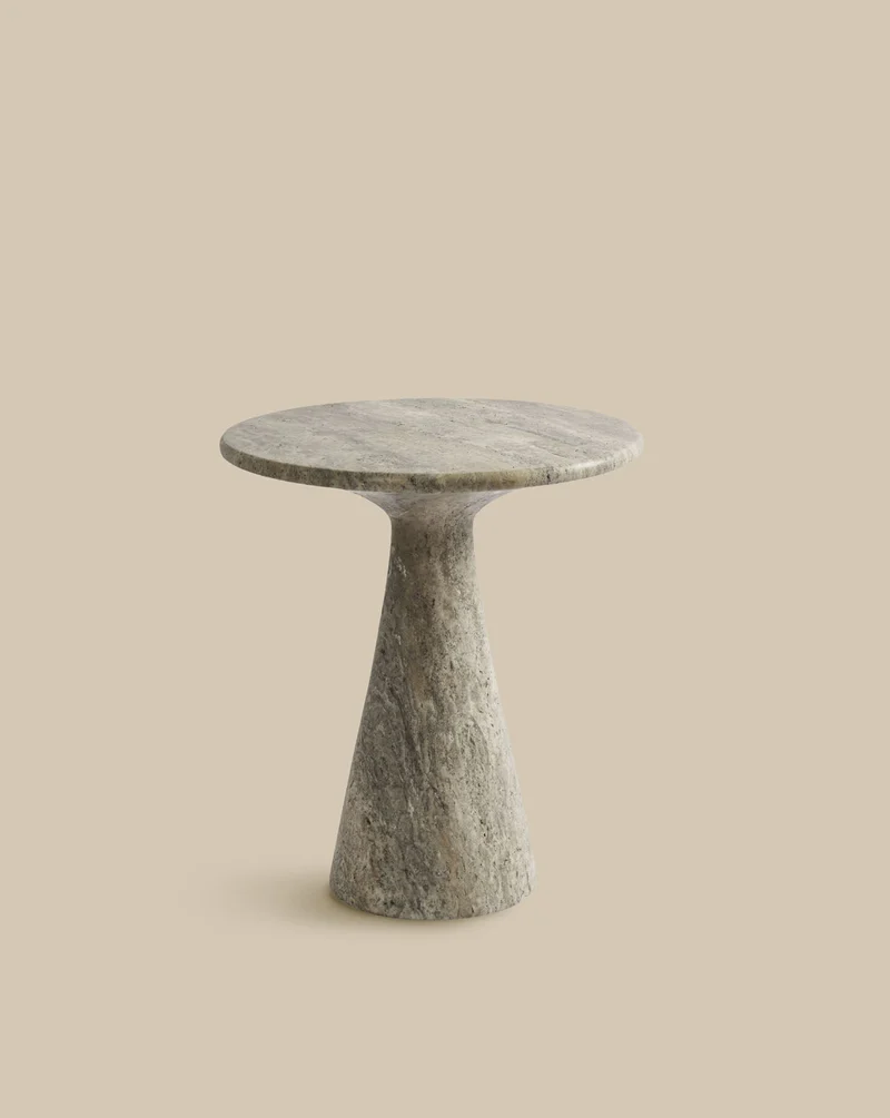 Juno Medium Travertine Side Table