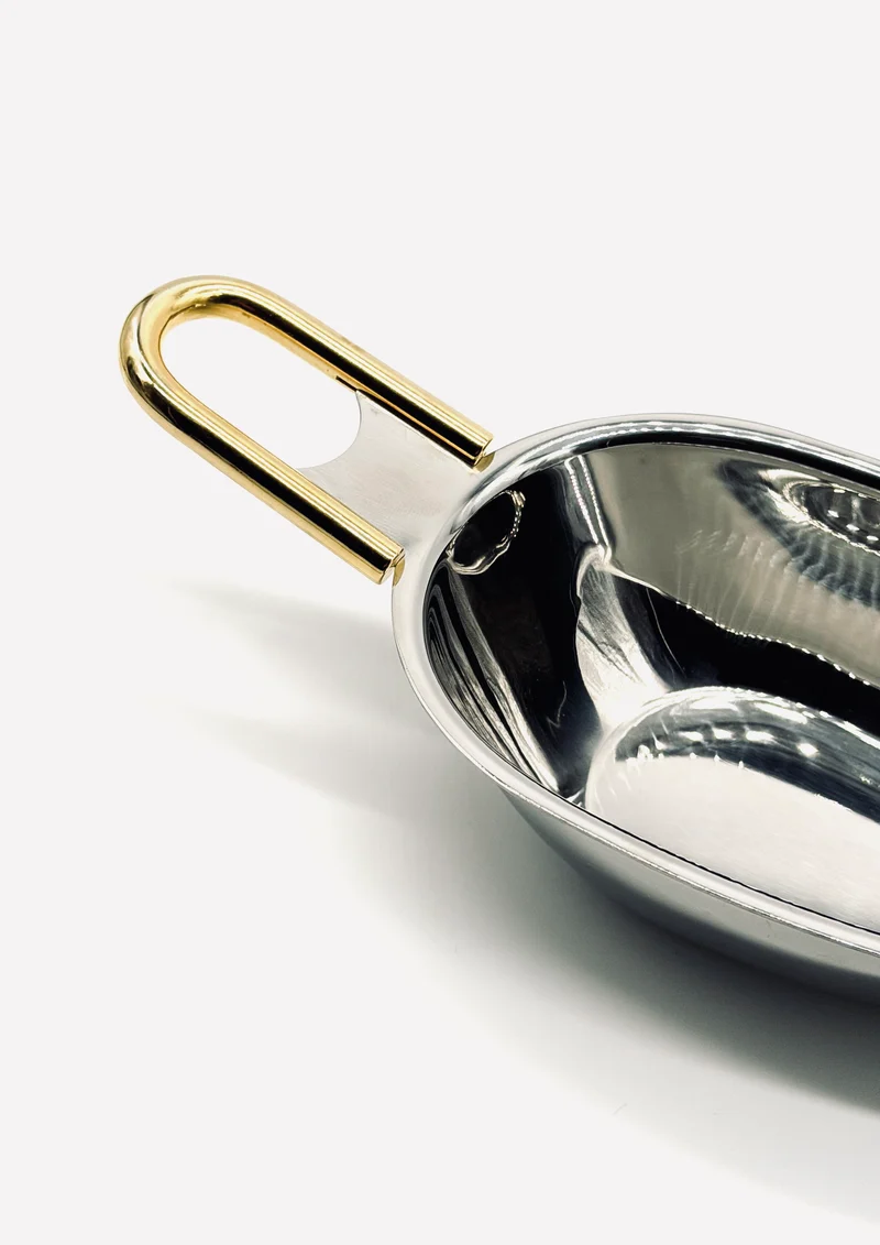 Vintage Italian Serveware Accessories in Steel and Stainless Steel