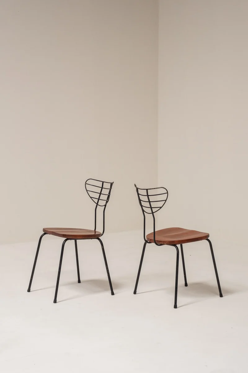Set of 6 ‘Radar’ Dining Chairs Attributed to Willy Van Der Meeren for Imexcotra, Belgium