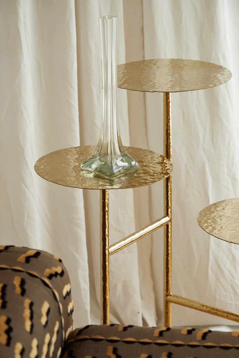 Liquid Side Table in Solid Brass