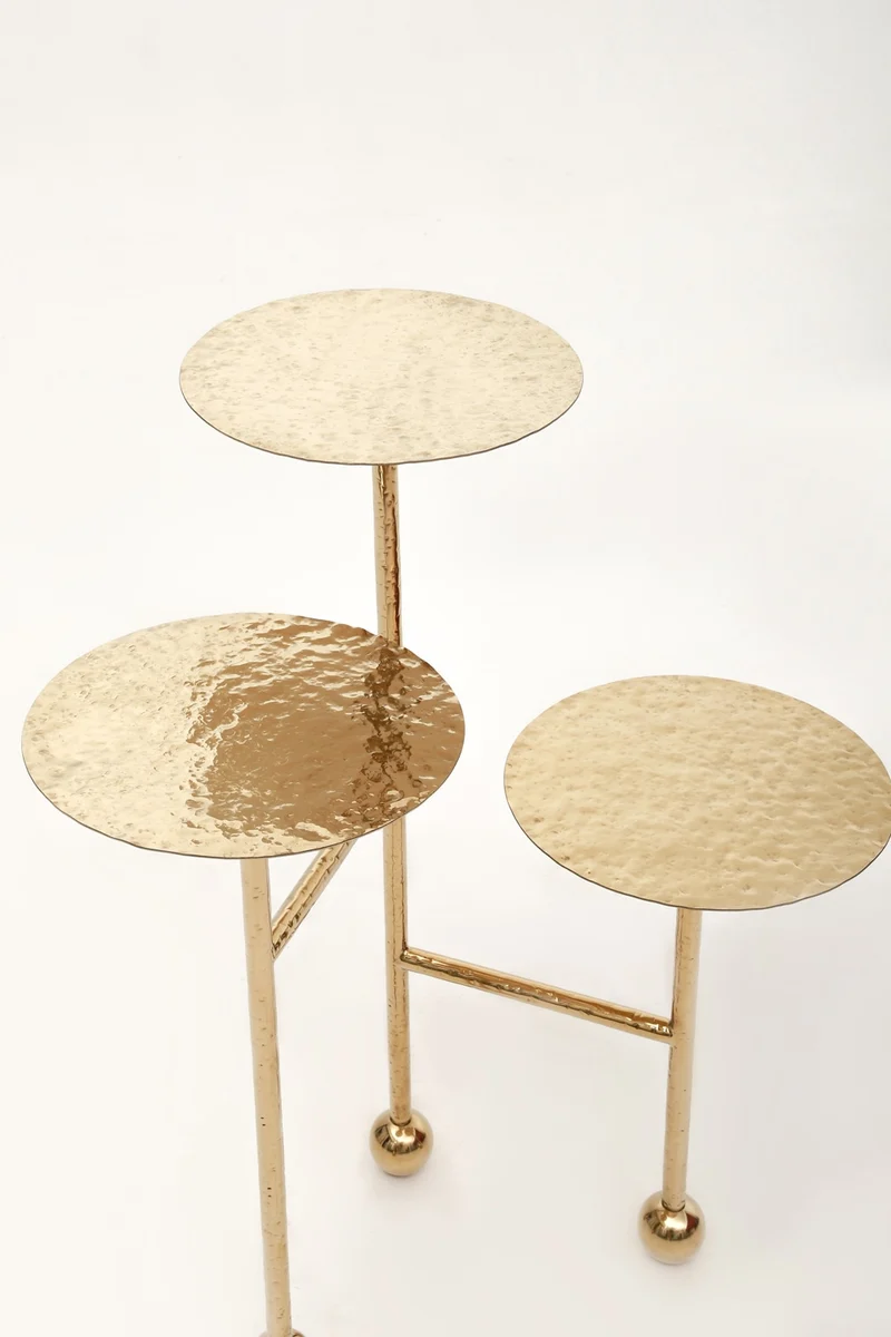 Liquid Side Table in Solid Brass