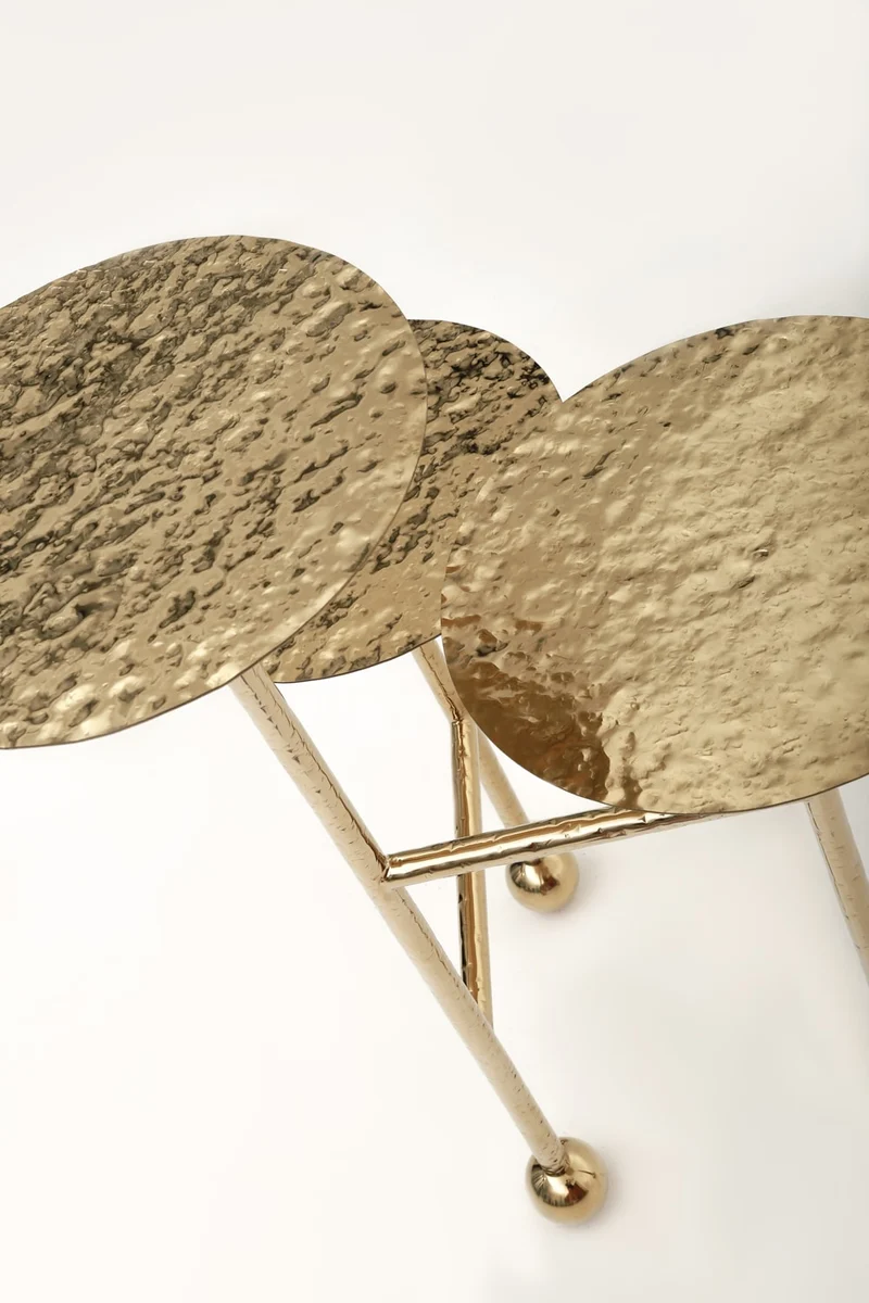 Liquid Side Table in Solid Brass