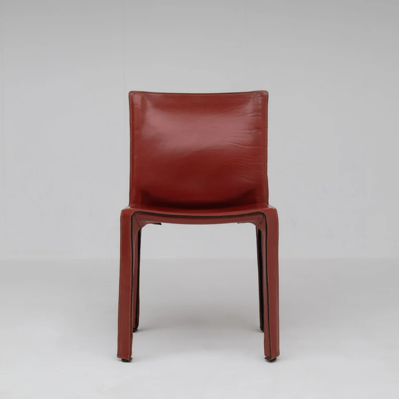 Mario Bellini Cab Chairs for Cassina in Red Leather