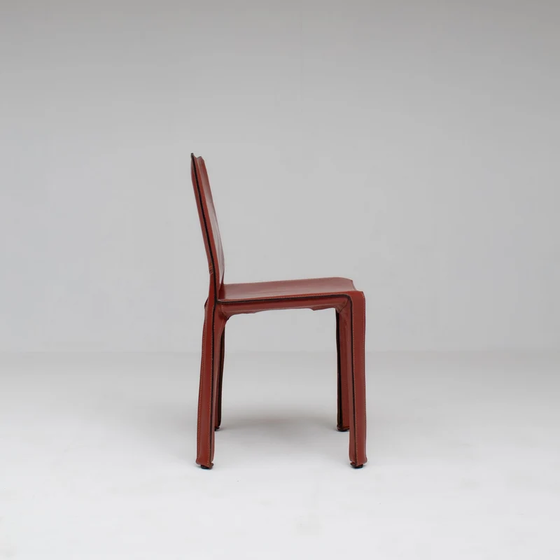 Mario Bellini Cab Chairs for Cassina in Red Leather