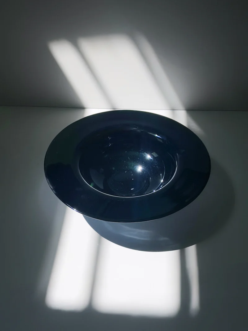 Italian blue/black Iridescent Bowl - 1980s