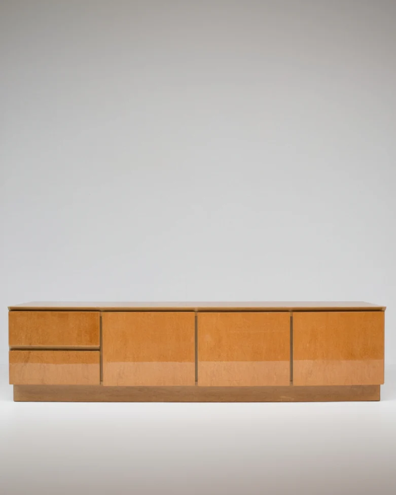 Burl Wood Sideboard by Giovanni Offredi for Saporiti