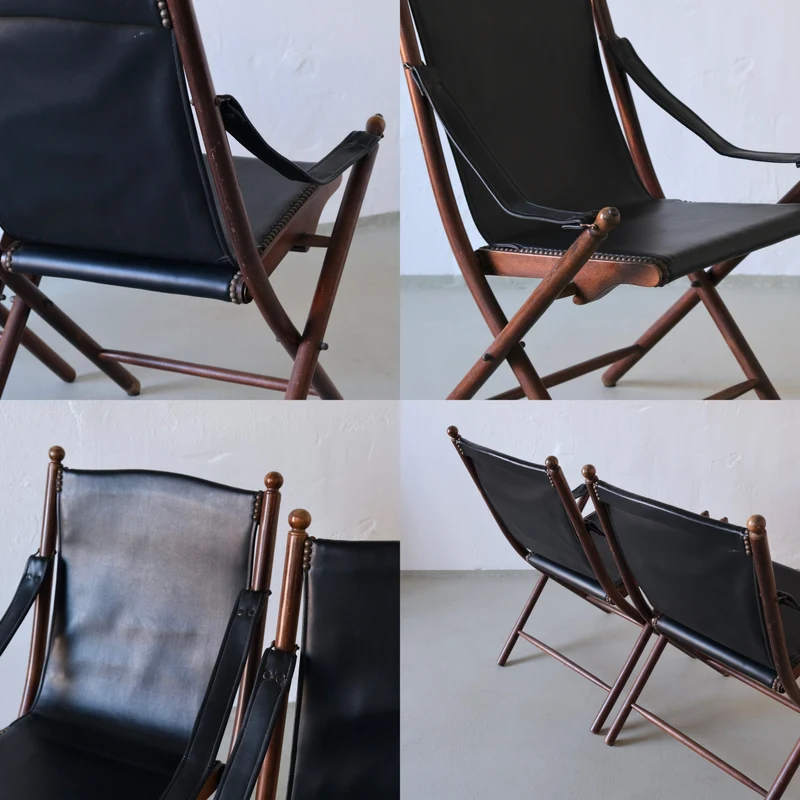 Vintage Folding Chair and Tray Table Set | Campaign Style
