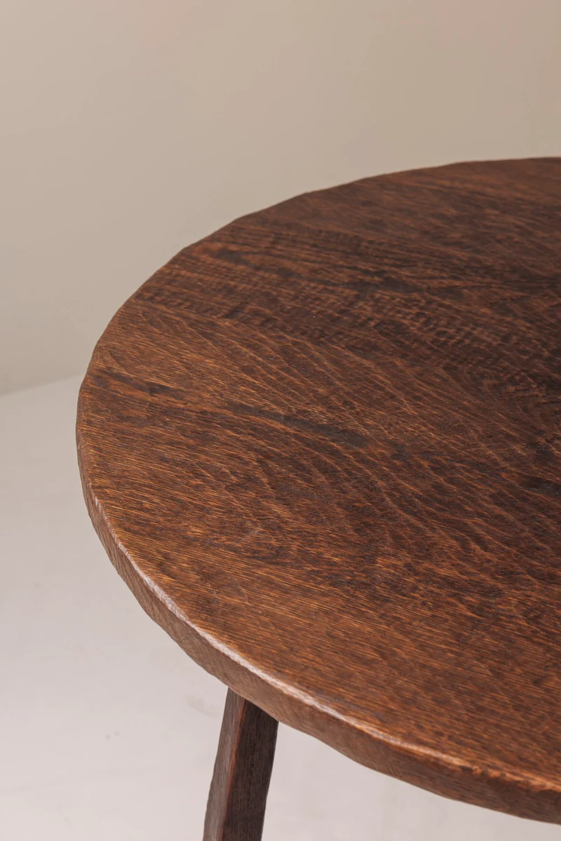 French solid oak carved dining table, 1950s