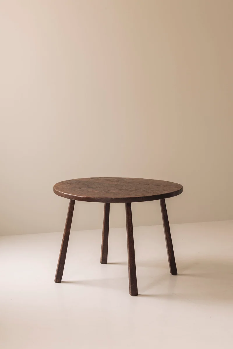 French solid oak carved dining table, 1950s