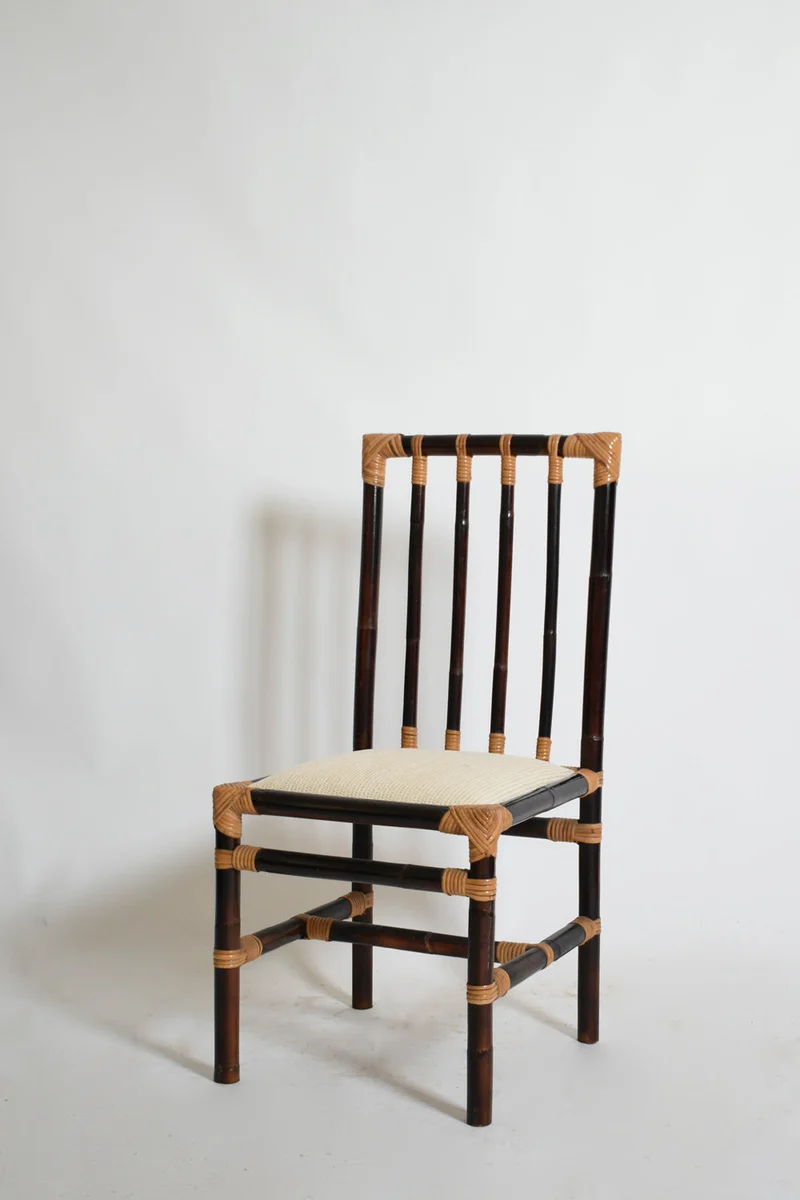 Set of four bicolor rattan chairs, 1970s