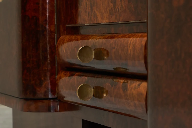 De Coene Frères Art Deco Sideboard in Walnut and Burl Veneer Belgium 1930s