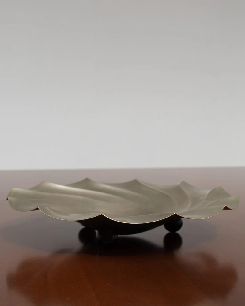 Art Deco Silver Plate Tray – Sculptural Serving Piece