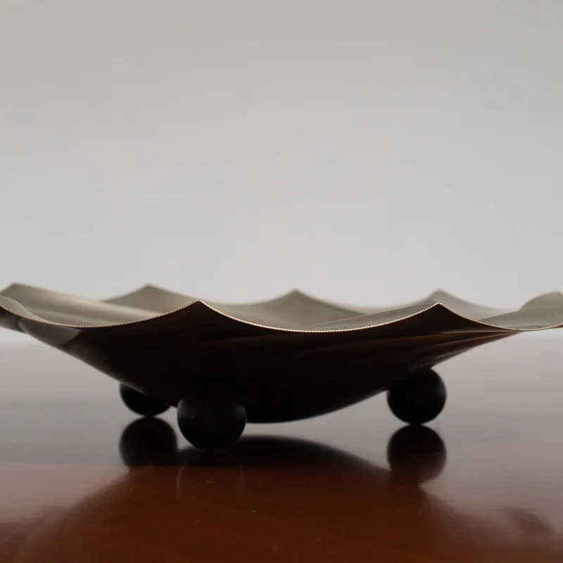 Art Deco Silver Plate Tray – Sculptural Serving Piece