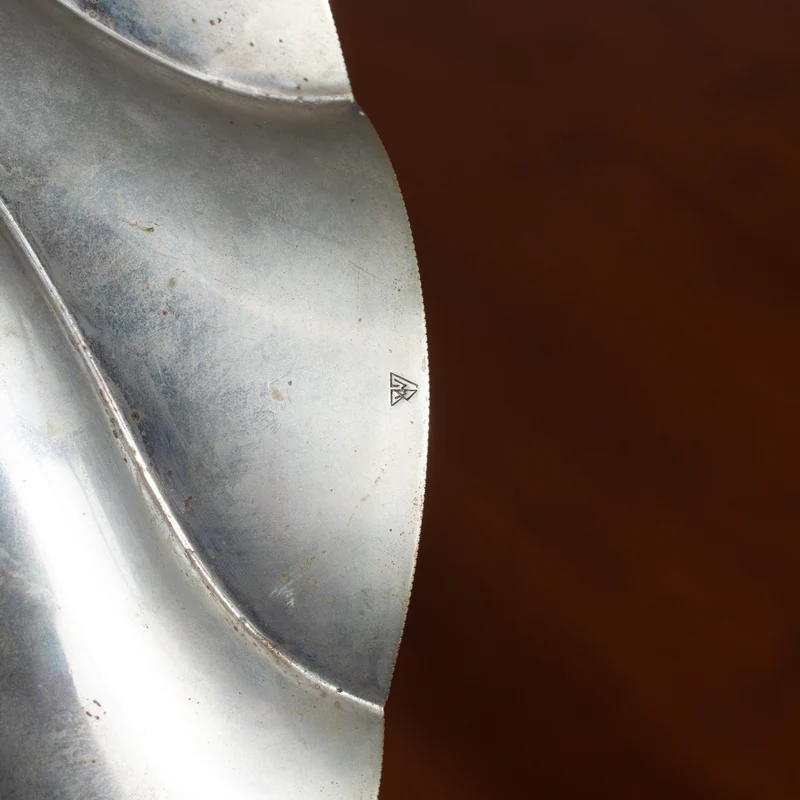 Art Deco Silver Plate Tray – Sculptural Serving Piece