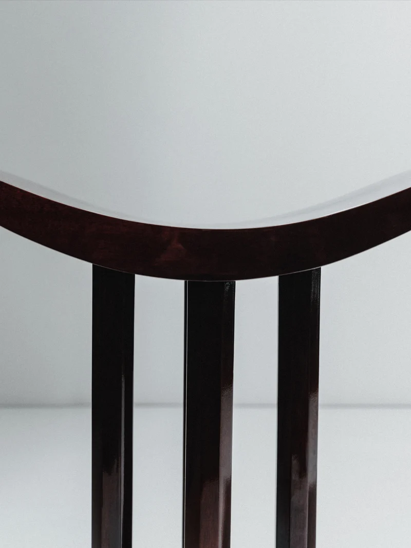 Curule Stool, Art Deco Style, Varnished Wood, Late 20th Century, France