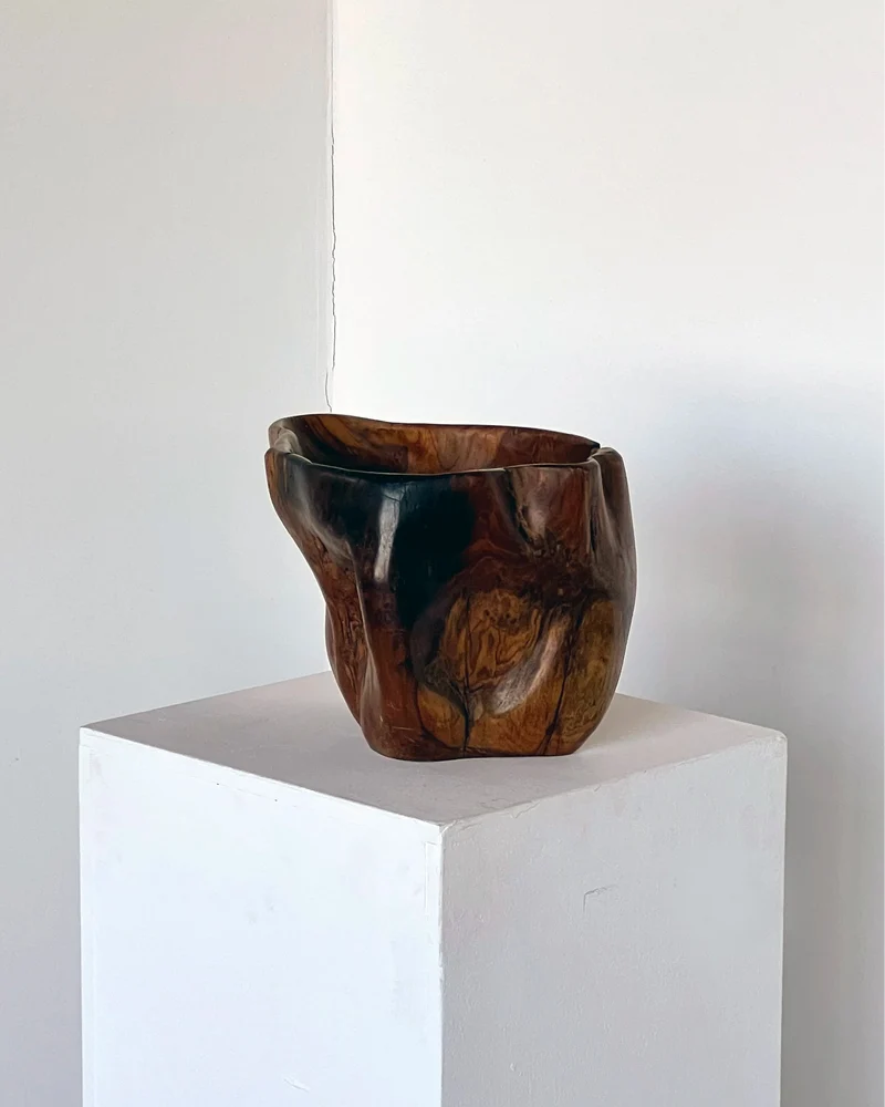 Carved Organic Form Wooden Bowl