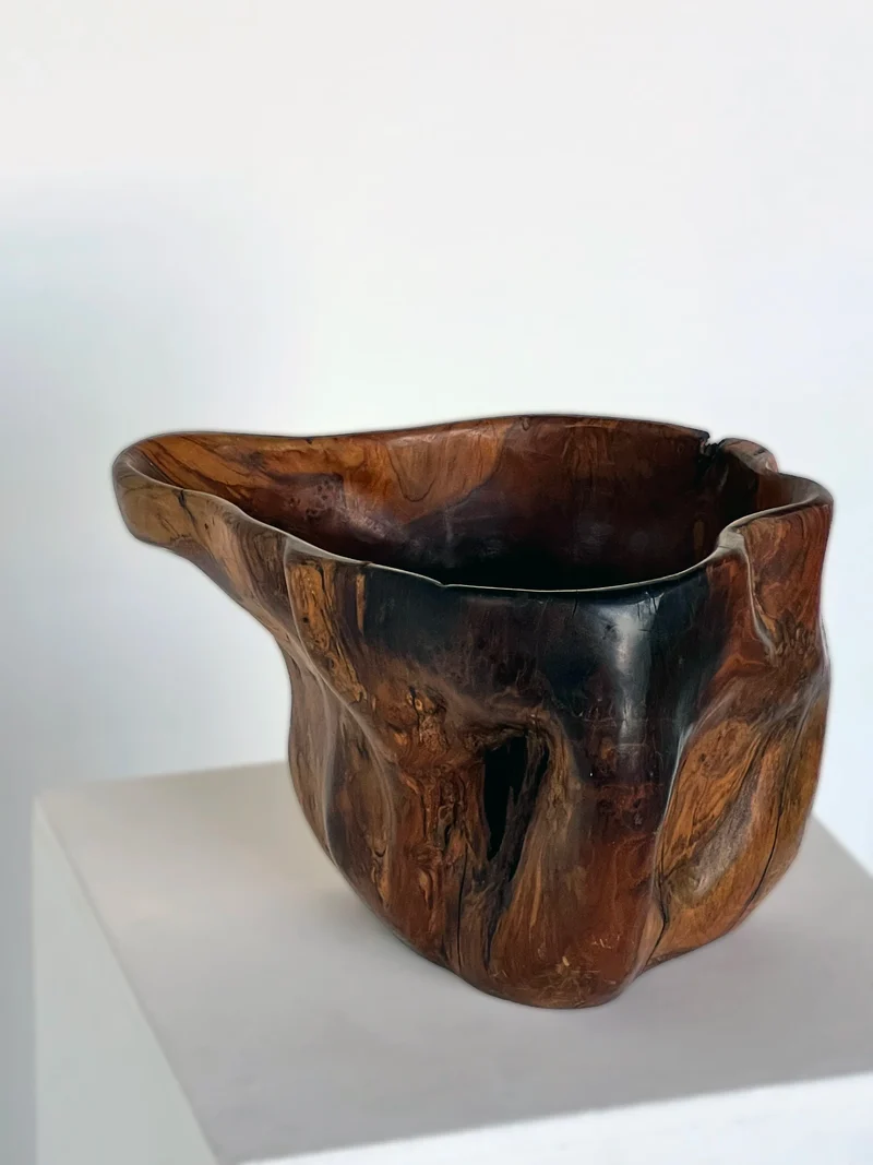 Carved Organic Form Wooden Bowl