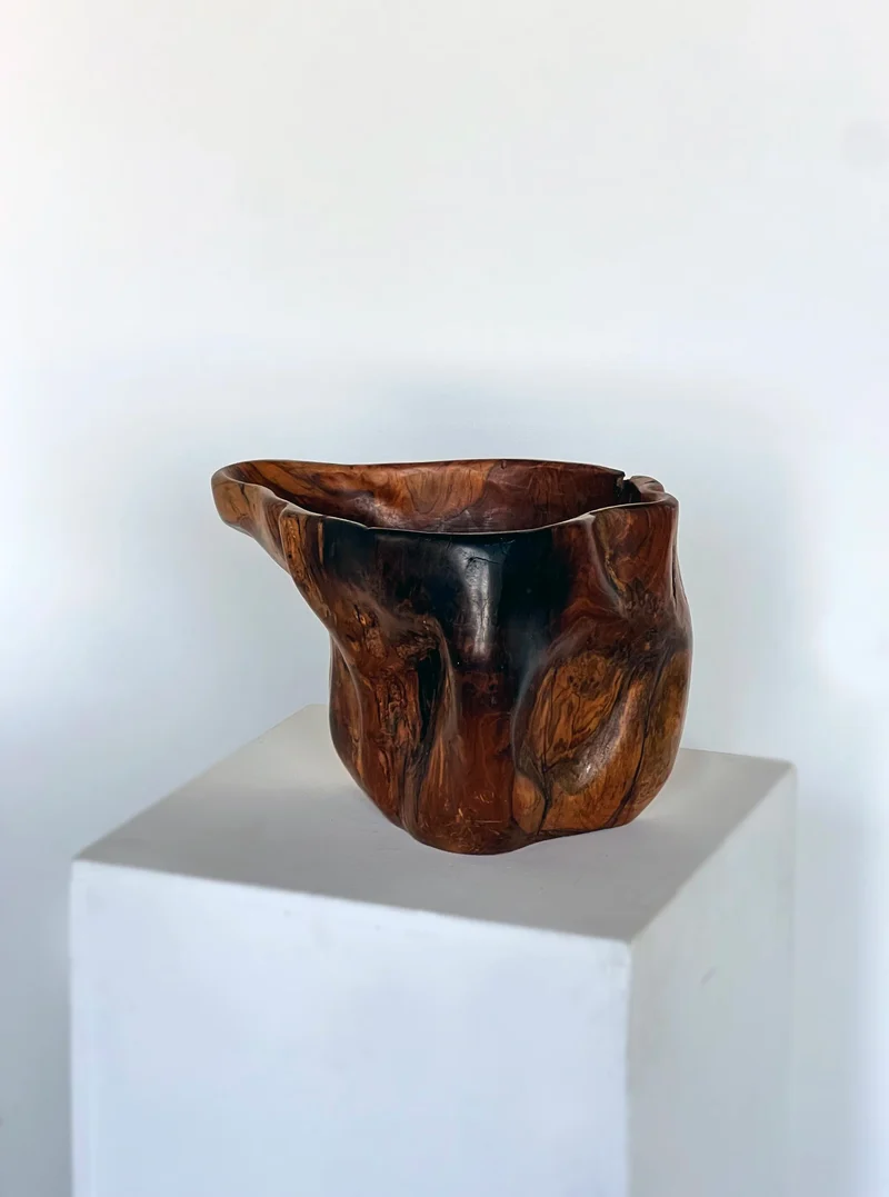 Carved Organic Form Wooden Bowl