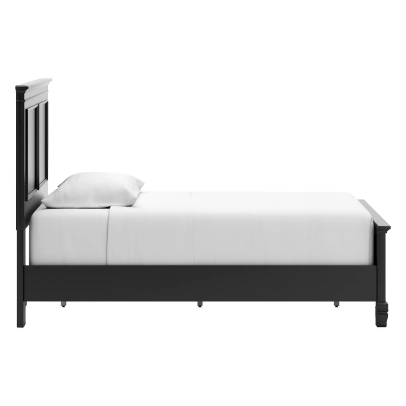 Lit complet en bois/placage noir Simple / Double / Grand / Très grand - Lanolee
