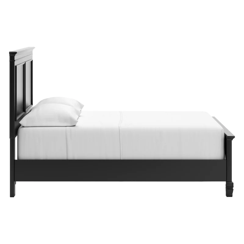 Lit complet en bois/placage noir Simple / Double / Grand / Très grand - Lanolee