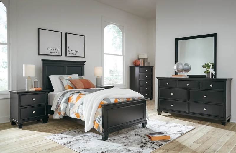 Mobilier de chambre à coucher 5 pièces Simple / Double / Grand / Très grand - Lanolee