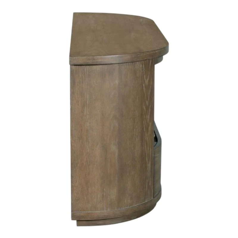 Table console en bois/placage de chêne brun grisâtre avec 3 tiroirs - Bosley