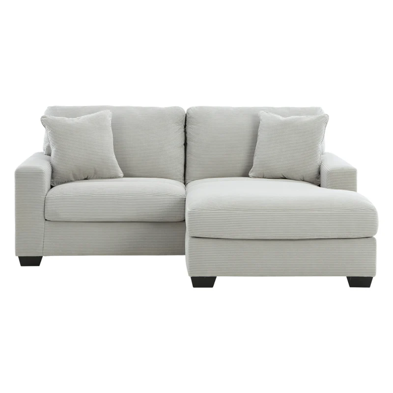Sofa en tissu gris pâle avec chaise longue - Greenbriar