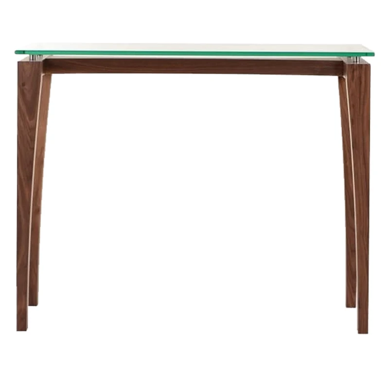 Table console en verre et bois de noyer - Ima