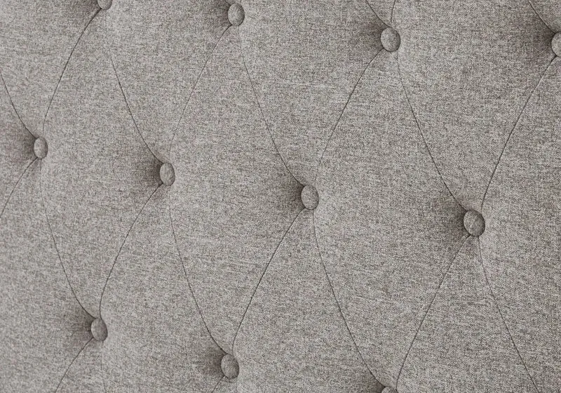 Lit chester capitonné tissu taupe - Erac