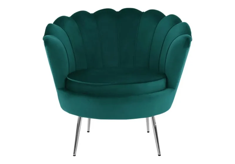 Fauteuil coquillage velours vert - Nymea