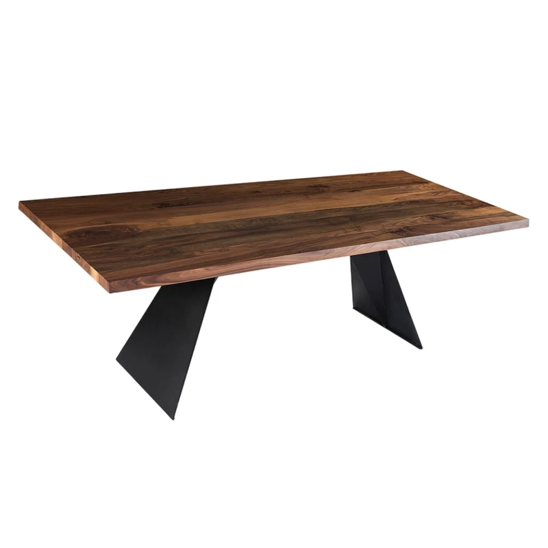 Table de salle à manger rectangulaire en bois noyer - Hugo