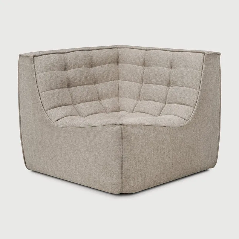 Ethnicraft Canapé Modulaire N701 - Tissu Éco (Angle Droit 90°)