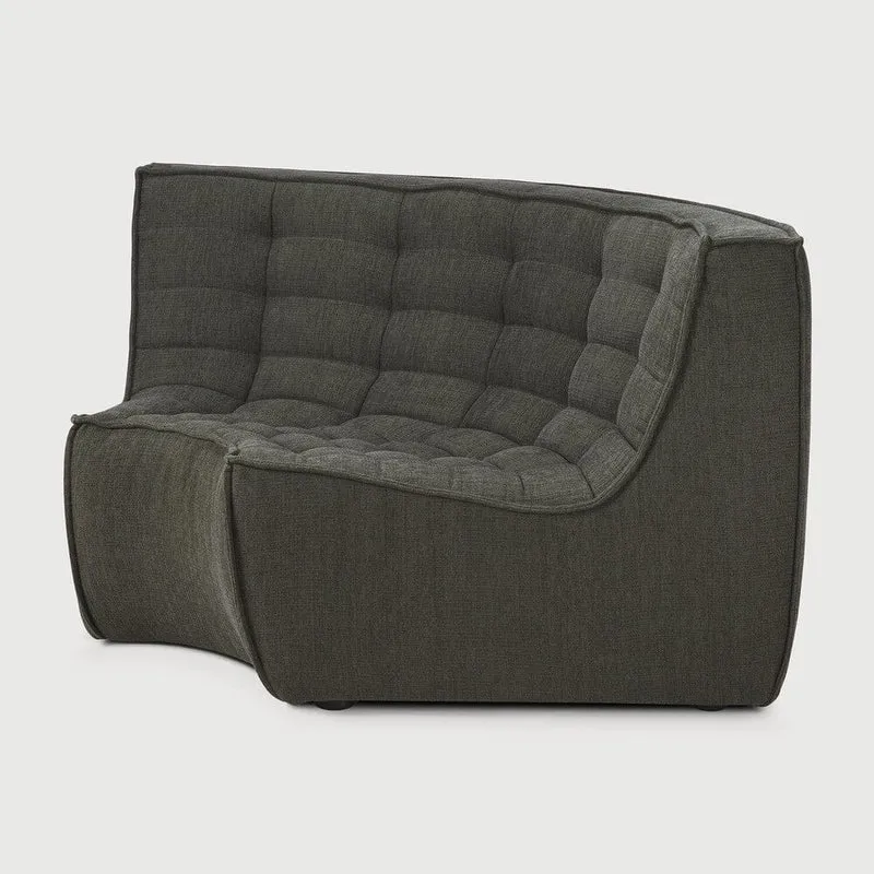 Ethnicraft Canapé Modulaire N701 - Tissu Éco (Angle Arrondi 90°)