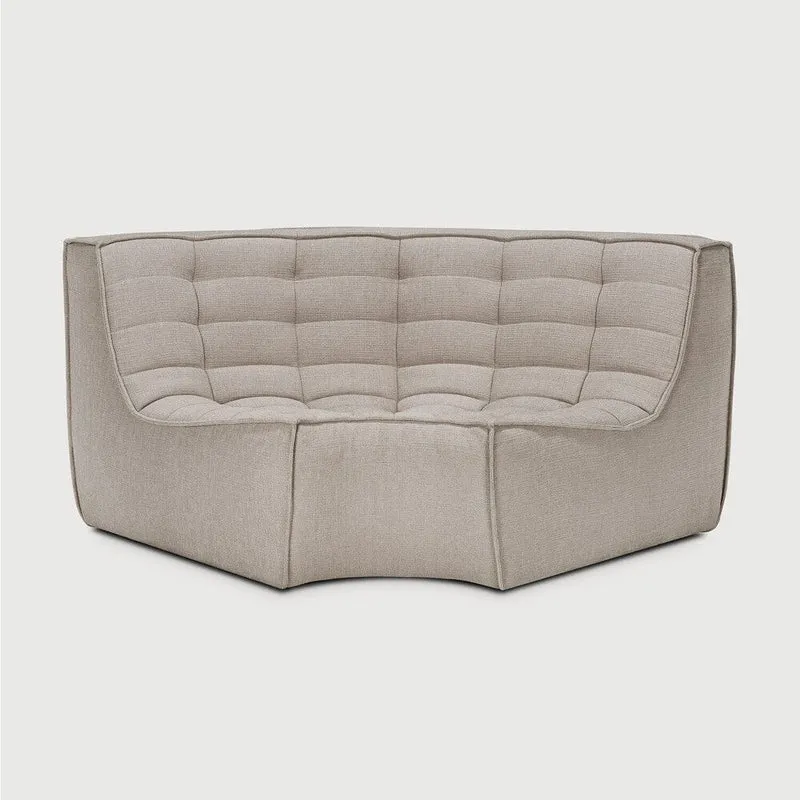 Ethnicraft Canapé Modulaire N701 - Tissu Éco (Angle Arrondi 90°)