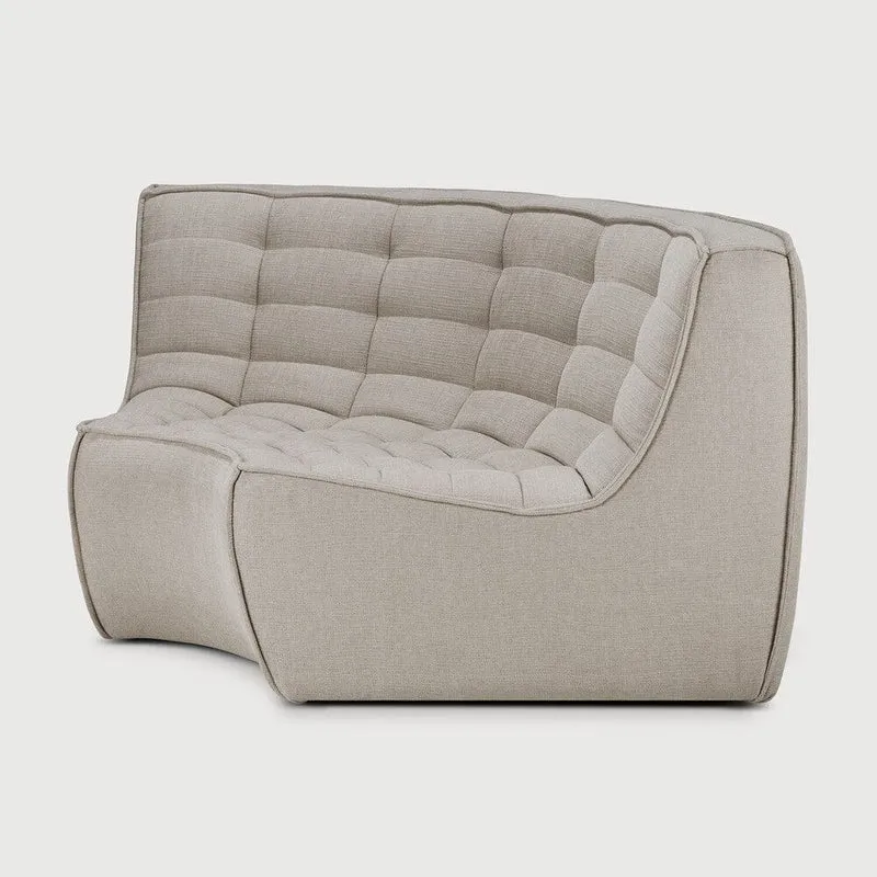 Ethnicraft Canapé Modulaire N701 - Tissu Éco (Angle Arrondi 90°)