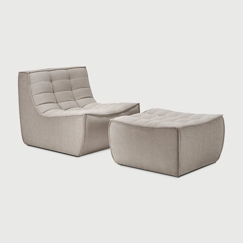 Ethnicraft Canapé Modulaire N701 - Tissu Éco (1 Place)