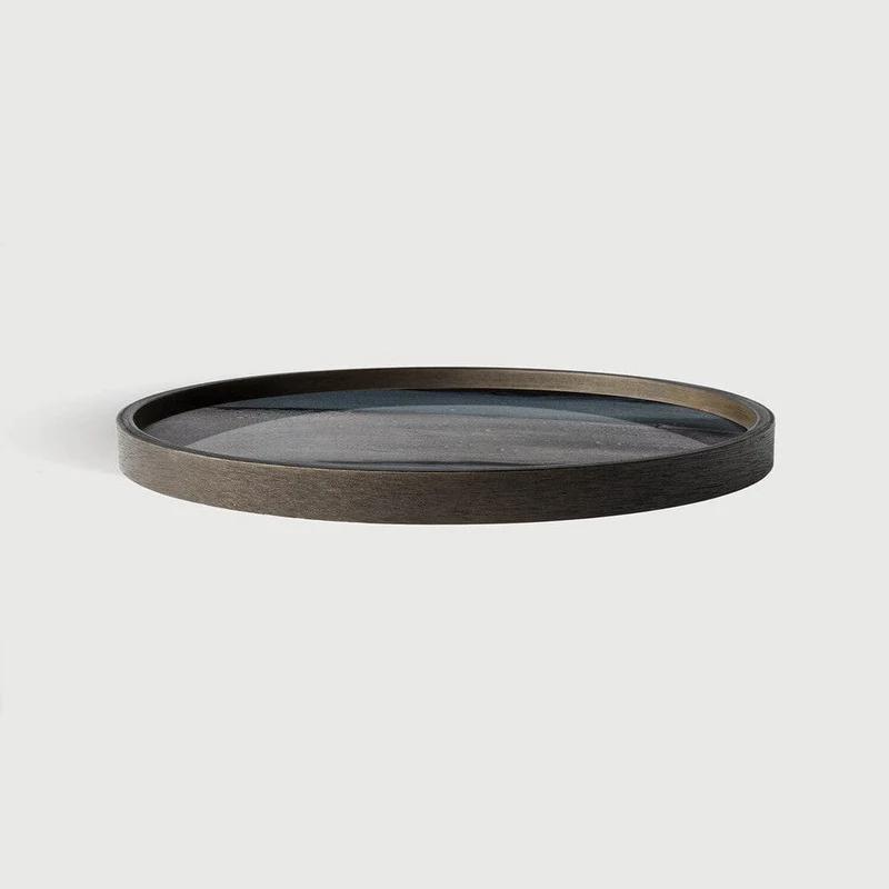 Ethnicraft Plateau Vide-Poche Organic - Graphite Ø 30 cm