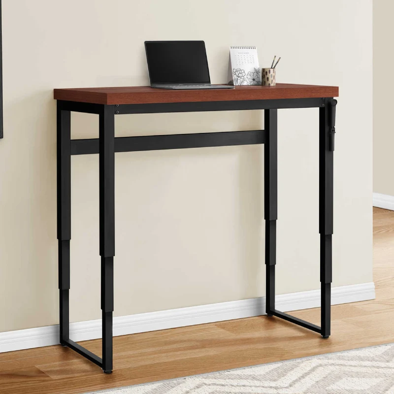 Bureau de travail ajustable en bois/MDF et métal noir - I 7675-7676-7677