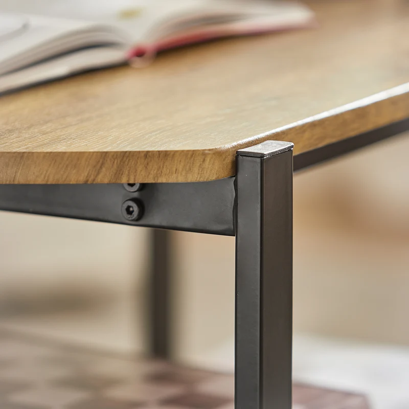 SoBuy FBT90-N Tables Basses avec 2 Etagères, Tables d'appoint, Table TV, Table de Salon, Bouts de canapé