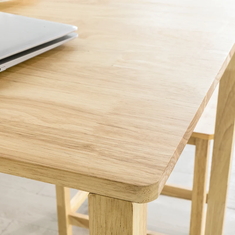 SoBuy FWT69-N Table de Salle à Manger avec étagères, Table à Manger en Bois d'hévéa