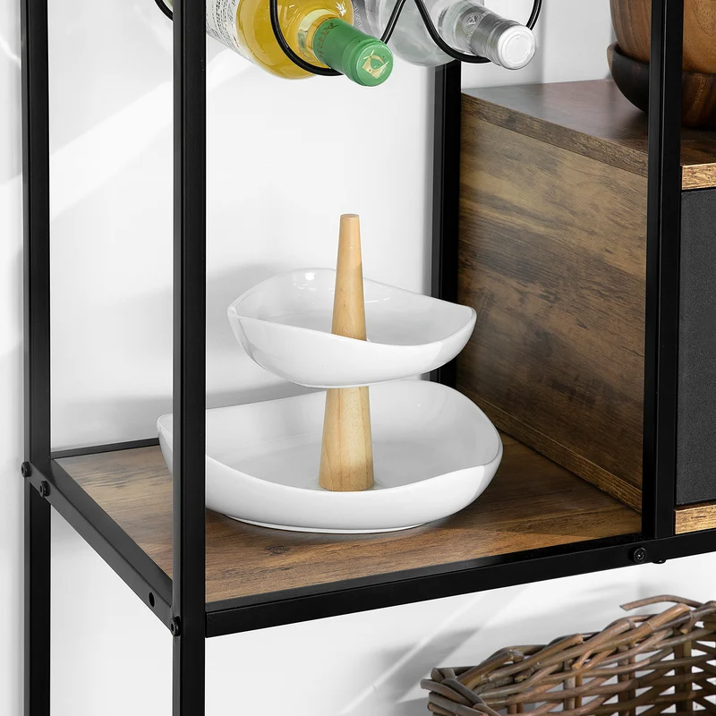 SoBuy FSB56-F Table Console Table d’Entrée Bout de Canapé Table d'Appoint Buffet avec 3 Etagères de Rangement