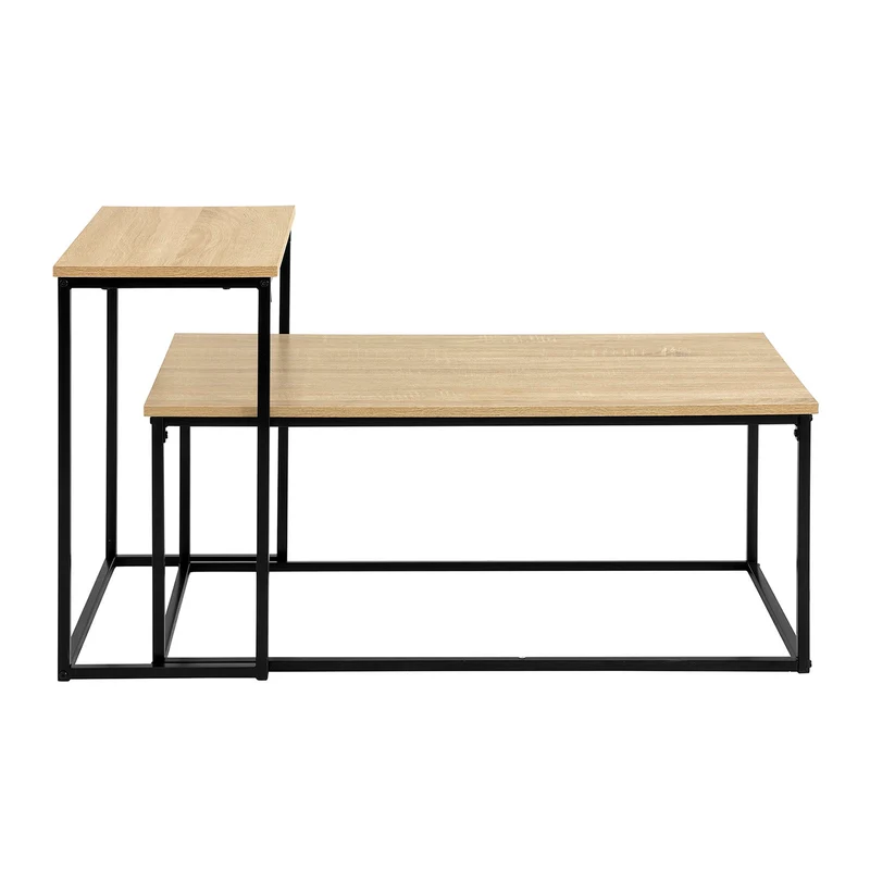 SoBuy FBT108-N Lot de 2 Tables Basses Gigognes, Set de 2 Tables d'appoint Empilables Bouts de canapé