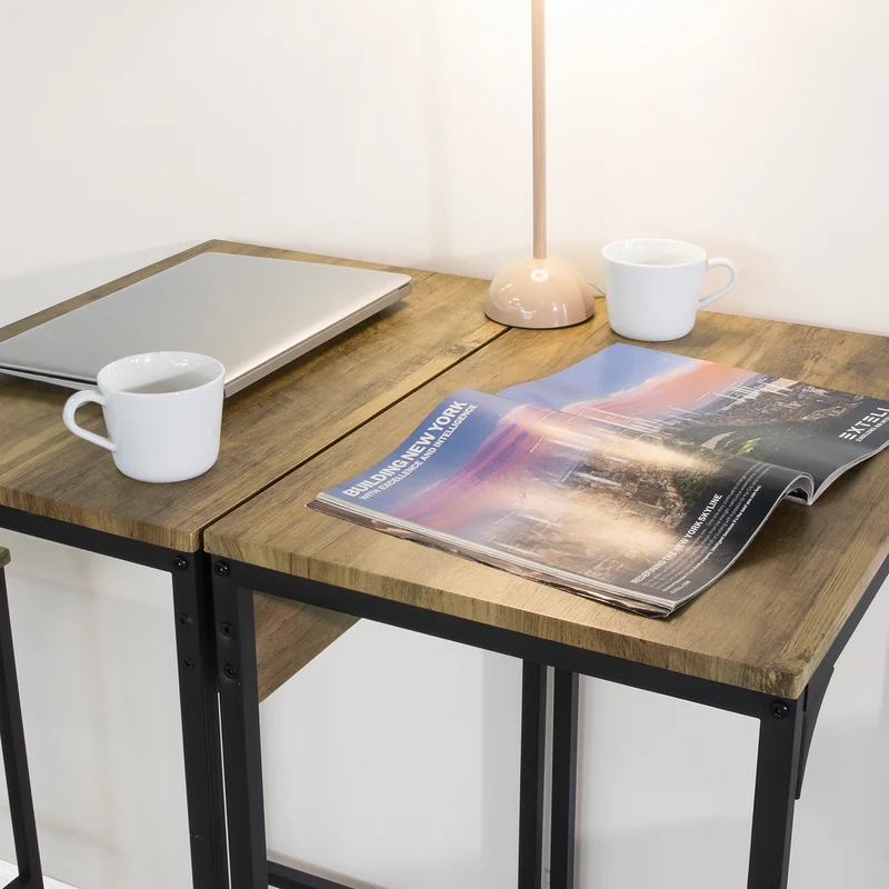 SoBuy OGT42-F Ensemble 2 Tables Hautes et 2 Chaises de Bar 4 pièces en total